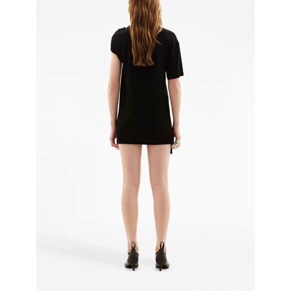 Sleek and Chic Short-Sleeve Black Dress for Women - Picture 4 of 4